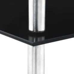 vidaXL Kastje 4-laags 30x30x100 cm gehard glas zwart