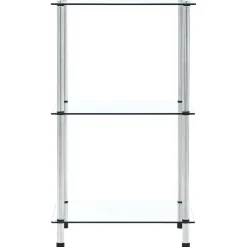 vidaXL Kastje 3-laags 40x40x67 cm gehard glas transparant