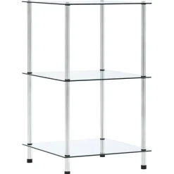 vidaXL Kastje 3-laags 40x40x67 cm gehard glas transparant