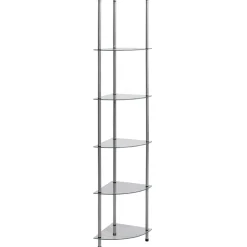 vidaXL Kastje 6-laags 30x30x160 cm gehard glas transparant
