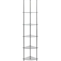 vidaXL Kastje 6-laags 30x30x160 cm gehard glas transparant