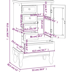 vidaXL Kast met 5 lades en 2 planken wit