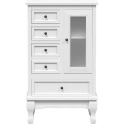 vidaXL Kast met 5 lades en 2 planken wit