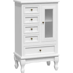 vidaXL Kast met 5 lades en 2 planken wit