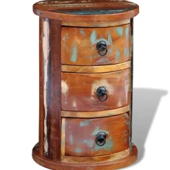 vidaXL Kast met 3 lades massief gerecycled hout