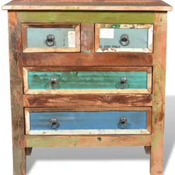 vidaXL Kast met 4 lades massief gerecycled hout