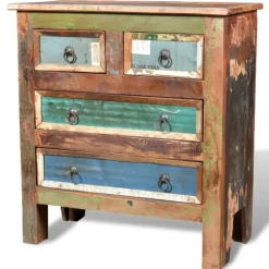 vidaXL Kast met 4 lades massief gerecycled hout