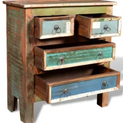 vidaXL Kast met 4 lades massief gerecycled hout