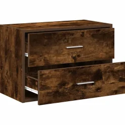 vidaXL Kast met 2 lades 60x31x40 cm bewerkt hout gerookt eikenkleurig