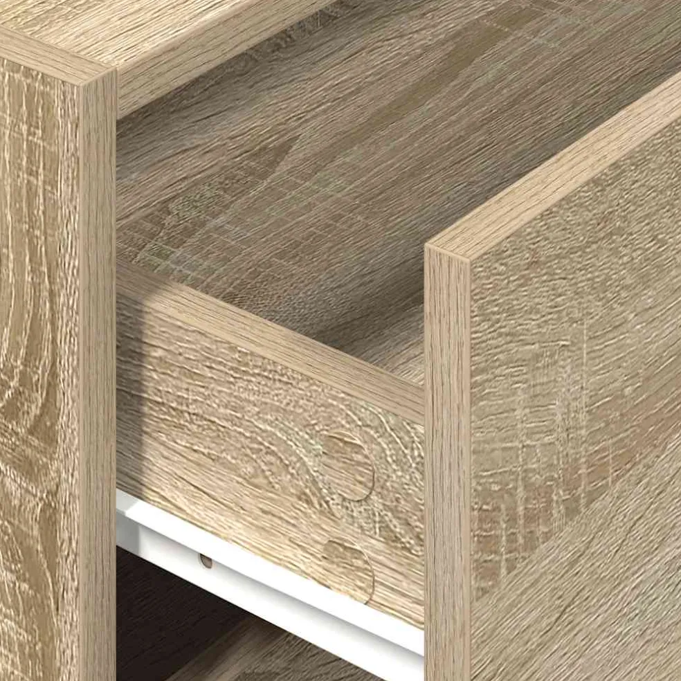 vidaXL Kast met 2 lades 60x31x40 cm bewerkt hout sonoma eikenkleur