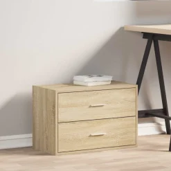 vidaXL Kast met 2 lades 60x31x40 cm bewerkt hout sonoma eikenkleur