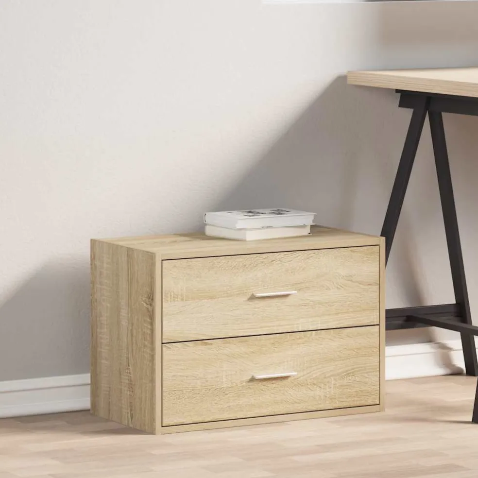 vidaXL Kast met 2 lades 60x31x40 cm bewerkt hout sonoma eikenkleur