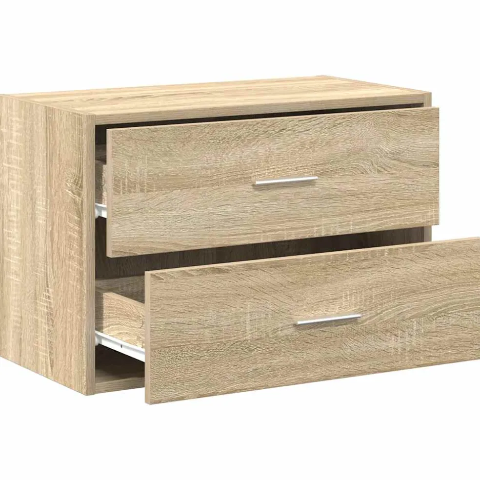 vidaXL Kast met 2 lades 60x31x40 cm bewerkt hout sonoma eikenkleur