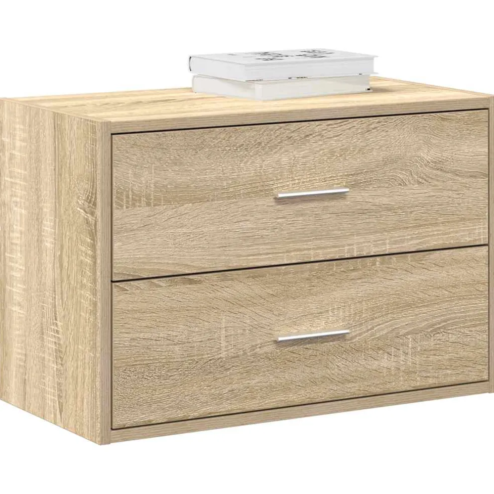 vidaXL Kast met 2 lades 60x31x40 cm bewerkt hout sonoma eikenkleur