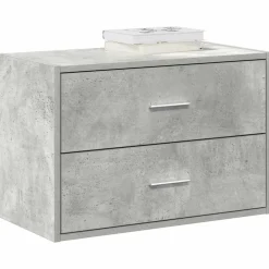 vidaXL Kast met 2 lades 60x31x40 cm bewerkt hout betongrijs