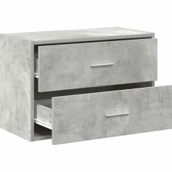 vidaXL Kast met 2 lades 60x31x40 cm bewerkt hout betongrijs