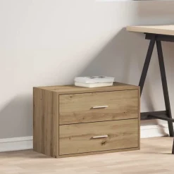 vidaXL Kast met 2 lades 60x31x40 cm bewerkt hout artisanaal eikenkleur