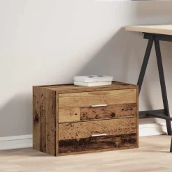vidaXL Kast met 2 lades 60x31x40 cm bewerkt hout oud houtkleurig