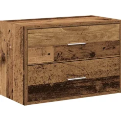 vidaXL Kast met 2 lades 60x31x40 cm bewerkt hout oud houtkleurig