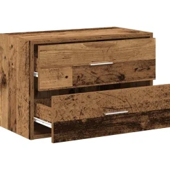 vidaXL Kast met 2 lades 60x31x40 cm bewerkt hout oud houtkleurig