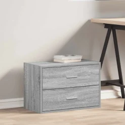 vidaXL Kast met 2 lades 60x31x40 cm bewerkt hout grijs sonoma eiken