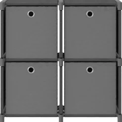 vidaXL Kast met 4 vakken met boxen 69x30x72,5 cm stof grijs