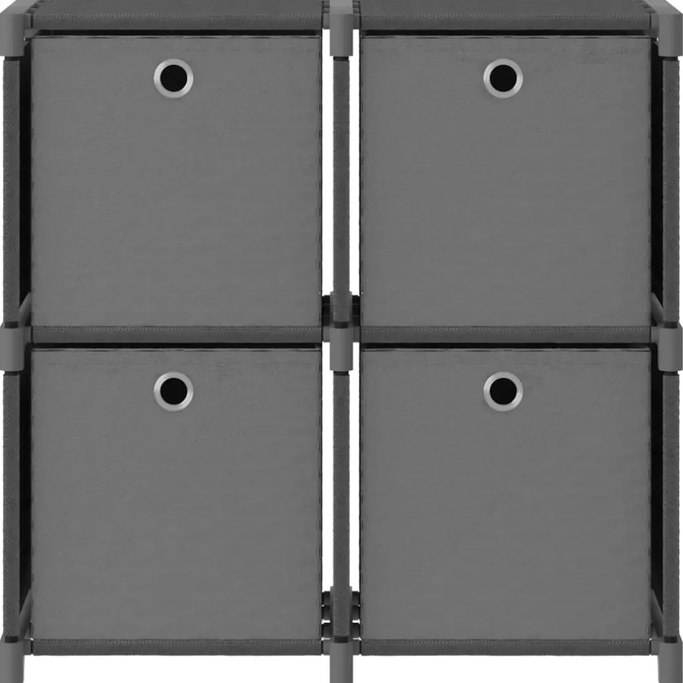 vidaXL Kast met 4 vakken met boxen 69x30x72,5 cm stof grijs