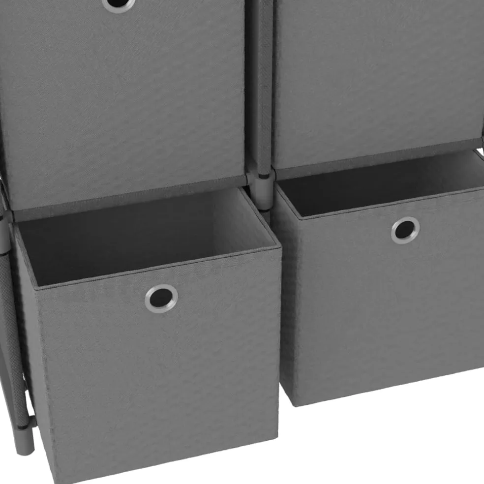 vidaXL Kast met 4 vakken met boxen 69x30x72,5 cm stof grijs