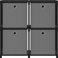 vidaXL Kast met 4 vakken met boxen 69x30x72,5 cm stof zwart