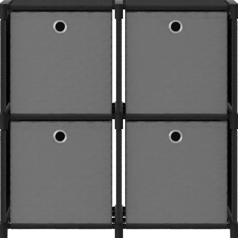 vidaXL Kast met 4 vakken met boxen 69x30x72,5 cm stof zwart
