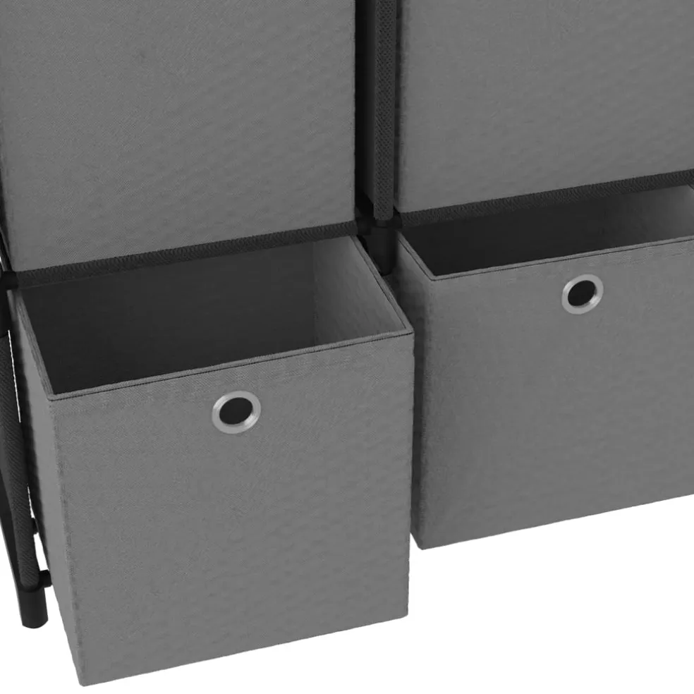 vidaXL Kast met 4 vakken met boxen 69x30x72,5 cm stof zwart