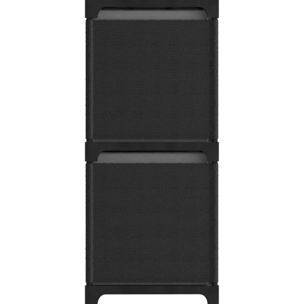 vidaXL Kast met 4 vakken met boxen 69x30x72,5 cm stof zwart