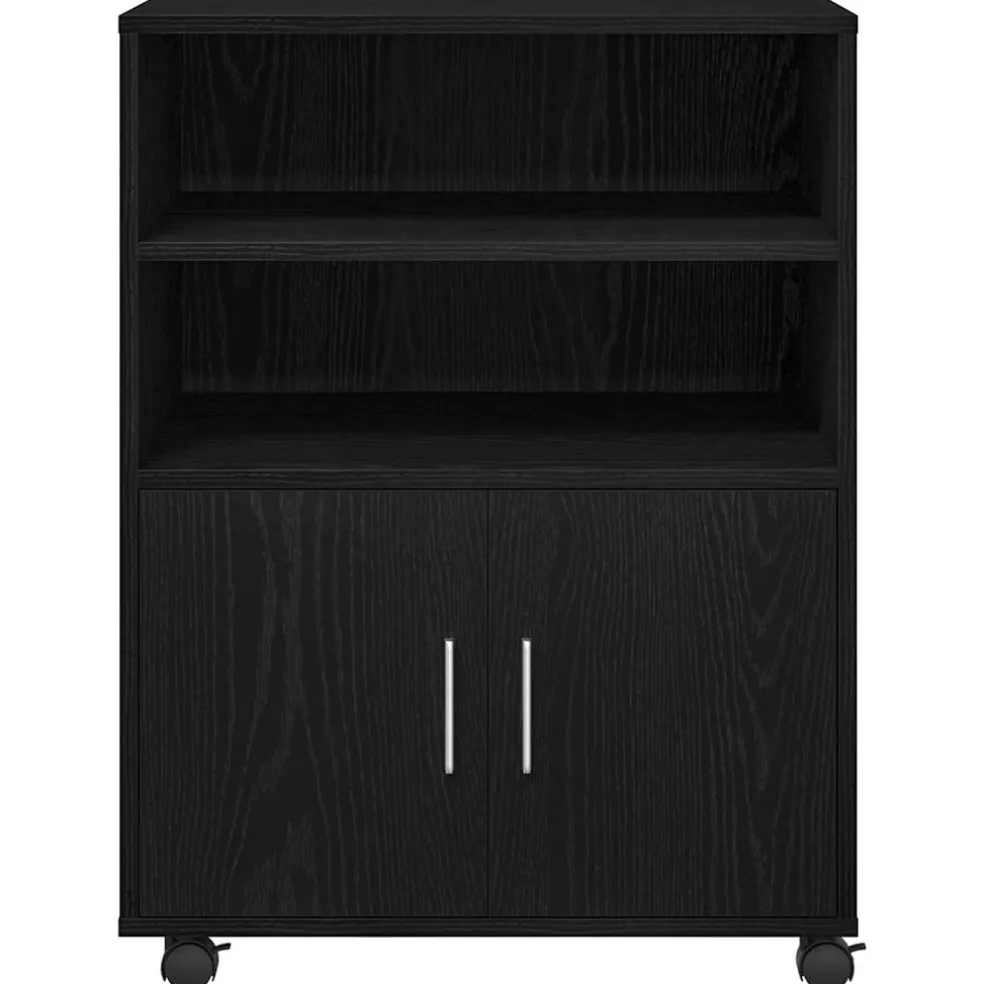 vidaXL Kast Zwart Eiken 60 x 48 x 74.5 cm Met wielen