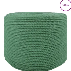 vidaXL Katoen Touw 2 st 2 mm 100 m Groen 100% Katoen