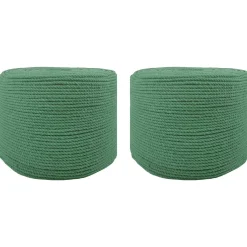 vidaXL Katoen Touw 2 st 2 mm 100 m Groen 100% Katoen