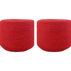 vidaXL Katoen Touw 2 st 2 mm 100 m Rood 100% Katoen