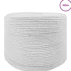 vidaXL Katoen Touw 2 st 2 mm 100 m Wit 100% Katoen
