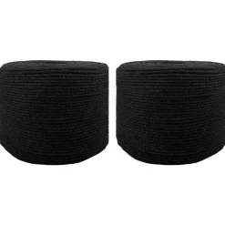 vidaXL Katoen Touw 2 st 2 mm 100 m Zwart 100% Katoen