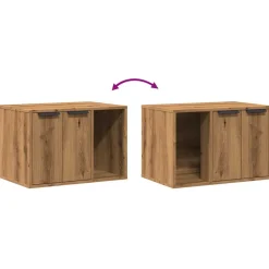 vidaXL Kattenbakkast 60x40x40 cm bewerkt hout artisanaal eikenkleurig
