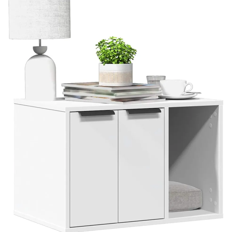 vidaXL Kattenbakkast 60x40x40 cm bewerkt hout wit