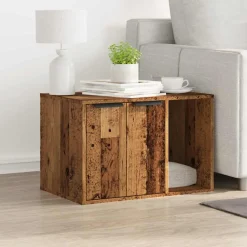 vidaXL Kattenbakkast 60x40x40 cm bewerkt hout oud houtkleurig