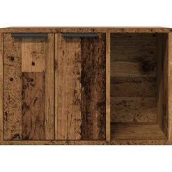 vidaXL Kattenbakkast 60x40x40 cm bewerkt hout oud houtkleurig