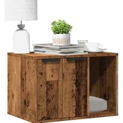 vidaXL Kattenbakkast 60x40x40 cm bewerkt hout oud houtkleurig