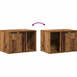 vidaXL Kattenbakkast 60x40x40 cm bewerkt hout oud houtkleurig