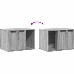vidaXL Kattenbakkast 60x40x40 cm bewerkt hout grijs sonoma eikenkleur