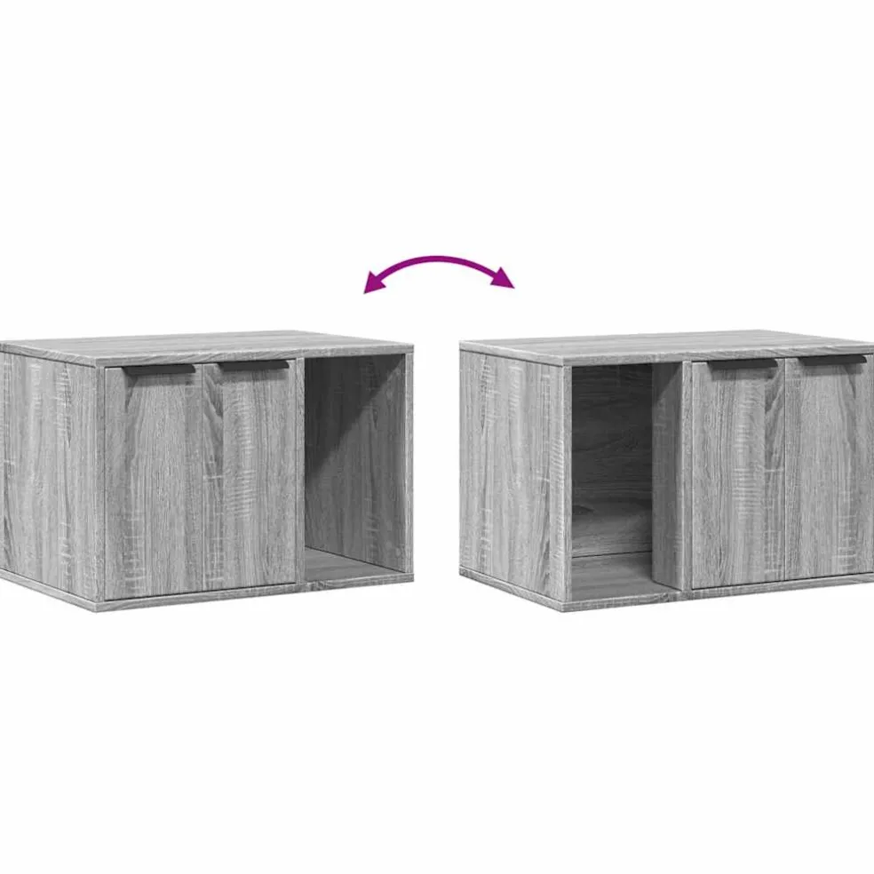 vidaXL Kattenbakkast 60x40x40 cm bewerkt hout grijs sonoma eikenkleur