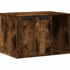 vidaXL Kattenbakkast 60x40x40 cm bewerkt hout gerookt eikenkleurig