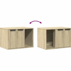 vidaXL Kattenbakkast 60x40x40 cm bewerkt hout sonoma eikenkleurig