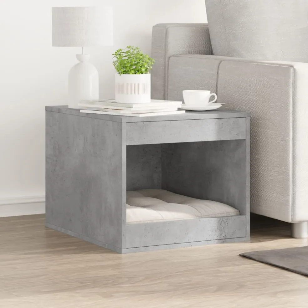 vidaXL Kattenbakkast 47x59x42 cm bewerkt hout betongrijs