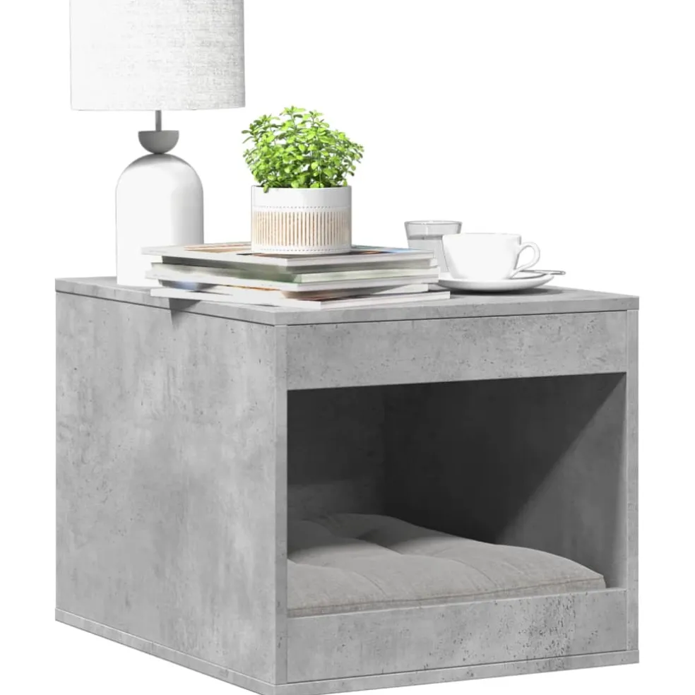 vidaXL Kattenbakkast 47x59x42 cm bewerkt hout betongrijs